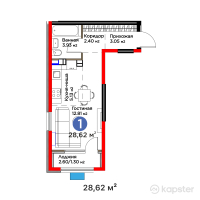 ЖК Arena City. Sport Almaty — 1-ком 28,6 м² (от 22 953 240 тг)