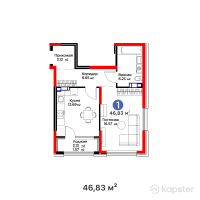 ЖК Arena City. Life Almaty — 1-ком 46,8 м² (от 38 562 370 тг)