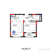 ЖК Darmen — 2-ком 45,9 м² (от 28 950 280 тг)