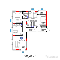 ЖК Batysmura Prime — 4-ком 109,5 м² (от 60 646 380 тг)