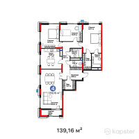 ЖК GreenLine. 4YOU — 4-ком 139,2 м² (от 91 845 600 тг)