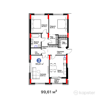 ЖК MoD. Style — 3-ком 99,6 м² (от 51 896 810 тг)
