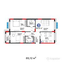 ЖК GreenLine. Sakura — 3-ком 85,1 м² (от 54 817 280 тг)