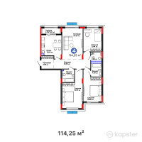 ЖК GreenLine. Sakura — 4-ком 114,3 м² (от 77 918 500 тг)