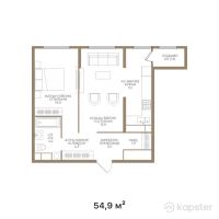 ЖК Neo Park — 2-ком 54,9 м² (от 32 940 000 тг)