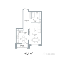 ЖК ADAMANT Life — 1-ком 40,7 м² (от 19 332 500 тг)