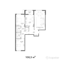 ЖК Monaco — 3-ком 108,5 м² (от 87 885 000 тг)