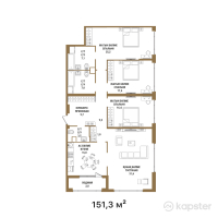 ЖК AL’FARABI 27 — 4-ком 151,3 м² (от 161 134 500 тг)