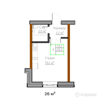 ЖК Tabigat — 1-ком 26 м² (от 7 800 000 тг)