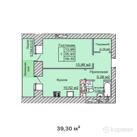 ЖК Life Park — 1-ком 39,3 м² (от 12 772 500 тг)