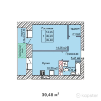 ЖК Life Park — 1-ком 39,5 м² (от 12 831 000 тг)