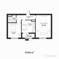 ЖК Sensata Plaza — 2-ком 67,9 м² (от 39 365 435 тг)