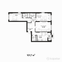 ЖК Sensata Plaza — 3-ком 101,7 м² (от 58 935 150 тг)