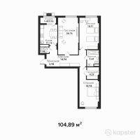 ЖК Sensata Plaza — 3-ком 104,9 м² (от 60 783 755 тг)