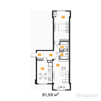 ЖК Alasha Residence — 2-ком 91,6 м² (null)