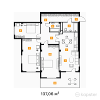 ЖК Alasha Residence — 4-ком 137,1 м² (null)