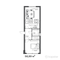 ЖК Verona Remizovka — 2-ком 58,9 м² (от 45 934 200 тг)