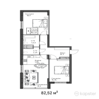 ЖК Verona Remizovka — 3-ком 82,5 м² (от 64 365 600 тг)