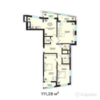 ЖК Tomiris Towers — 3-ком 111,3 м² (от 46 737 600 тг)