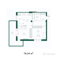 ЖК Jardin — 2-ком 79,3 м² (от 65 058 800 тг)