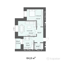ЖК ALASH — 2-ком 64,8 м² (от 15 552 000 тг)