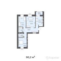 ЖК ALASH — 3-ком 90,2 м² (от 21 648 000 тг)