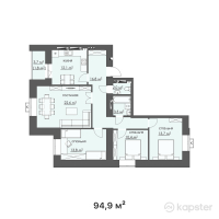 ЖК ALASH — 3-ком 94,9 м² (от 22 776 000 тг)