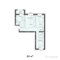 ЖК Sarmat — 3-ком 80 м² (от 20 400 000 тг)