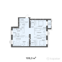 ЖК Sarmat — 4-ком 109,3 м² (от 27 871 500 тг)