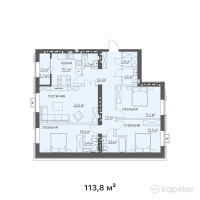 ЖК Sarmat — 4-ком 113,8 м² (от 29 019 000 тг)