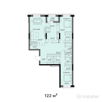 ЖК Vincenti — 3-ком 122 м² (от 62 220 000 тг)