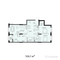 ЖК Vincenti — 3-ком 124,1 м² (от 63 291 000 тг)