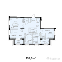 ЖК Vincenti — 4-ком 134,8 м² (от 68 748 000 тг)