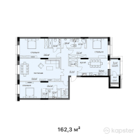 ЖК Vincenti — 4-ком 162,3 м² (от 82 773 000 тг)