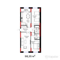 ЖК SANDI QALA — 3-ком 98,4 м² (от 49 922 460 тг)
