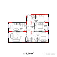 ЖК SANDI QALA — 4-ком 138,3 м² (от 65 106 932 тг)