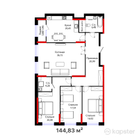 ЖК SANDI QALA — 4-ком 144,8 м² (от 69 199 774 тг)