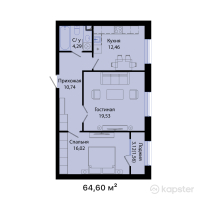 ЖК DAUYS — 2-ком 64,6 м² (от 27 261 200 тг)
