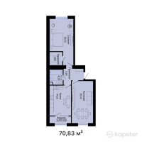 ЖК DAUYS — 2-ком 70,8 м² (от 29 890 260 тг)