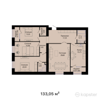 ЖК DAUYS — 4-ком 133,1 м² (от 56 147 100 тг)