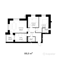 КД Hayat — 3-ком 89,5 м² (от 35 800 000 тг)