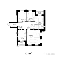 КД Hayat — 4-ком 121 м² (от 47 190 000 тг)