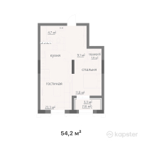 КД Metropole — 2-ком 54,2 м² (от 37 940 000 тг)