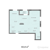 КД Metropole — 3-ком 82,8 м² (от 53 820 000 тг)