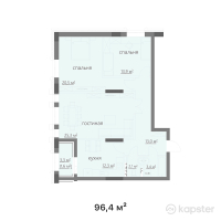 КД Metropole — 3-ком 96,4 м² (от 57 840 000 тг)