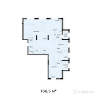 КД Metropole — 4-ком 168,5 м² (от 96 045 000 тг)