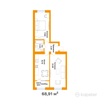 ЖК TAMASHA — 2-ком 68,9 м² (от 32 249 880 тг)