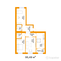 ЖК TAMASHA — 3-ком 95,5 м² (от 44 689 320 тг)