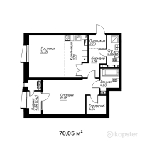 ЖК ZANGAR — 2-ком 70,1 м² (от 59 752 650 тг)