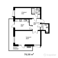 ЖК ZANGAR — 2-ком 79,6 м² (от 67 881 740 тг)